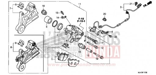 ETRIER DE FREIN ARRIERE CBR500RAF de 2015